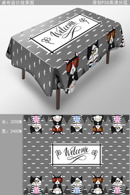 可爱猫咪卡通桌布