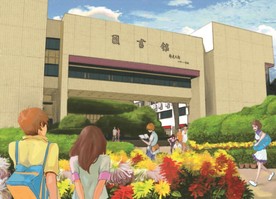 手绘华中科技图书馆