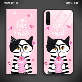 可爱卡通猫手机壳图案