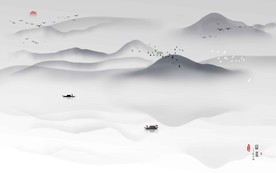 中国风山水画背景