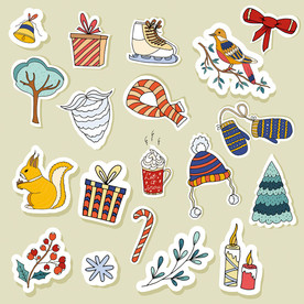 卡通圣诞节插画图案