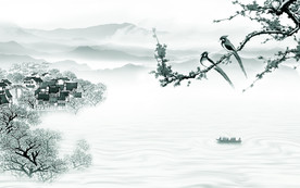 别墅高档山水画 TIF分层