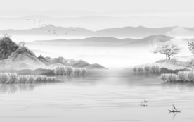 高清 山水画背景 TIF分层