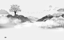 高端高档山水画 TIF分层