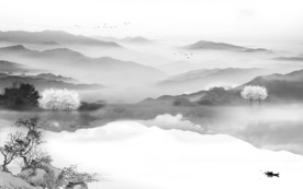 中式高档山水画 TIF分层