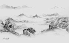 高档大气山水画 TIF分层