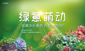 多肉diy活动背景板