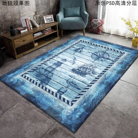 海洋风情地中海复古地毯