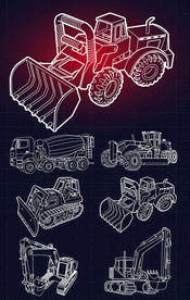 矢量线描工程重工机械系列