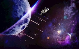 星空月亮唯美背景天顶吊顶图片