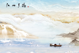 江山多娇大理石背景装饰画