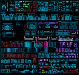 欧美石材构建cad图