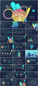 炫酷多彩 音乐节PPT模板