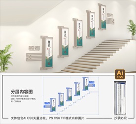 养老院楼梯文化墙