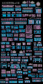 法式全屋背景墙cad立面图