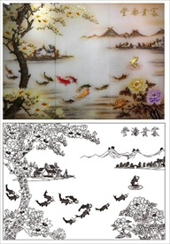 富贵满堂 玉兰 鱼