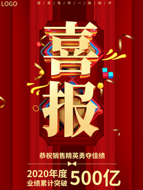 公司企业喜报战报光荣榜海报