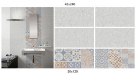 灰色大理石瓷片配套通道分色