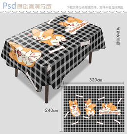 可爱柯基小狗桌布设计