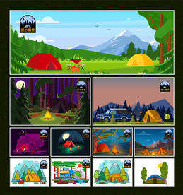 矢量野外露营系列