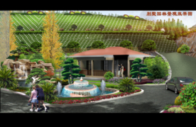 别墅庭院水景效果图