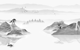 爆款山水画风景画 TIF分层