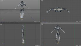 C4D机器人白模带绑定