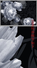 欧式清新时尚手绘线条花朵