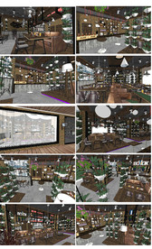 工业风主题餐厅模型