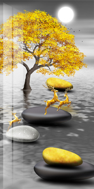 石来运转发财树玄关