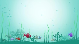 卡通鱼在水里游