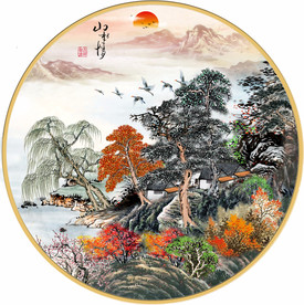 原创山水装饰画壁画