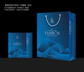 蓝色手提袋 手提袋设计 手提袋