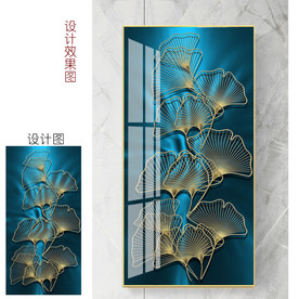 新中式轻奢银杏玄关装饰画