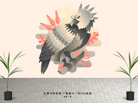鹰背景墙