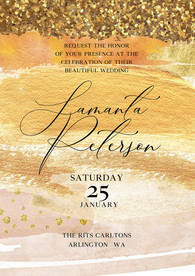 轻奢金色婚礼迎宾海报