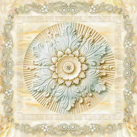 花卉浮雕天顶装饰画