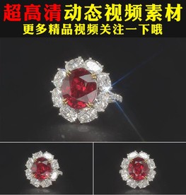 浪漫3D水晶钻戒戒指视频素材