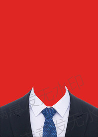 蓝色领带西装模板