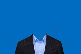 女士蓝色衬衫西装外套模板