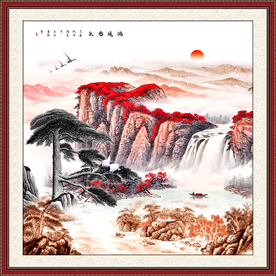 迎客松国画迎客松