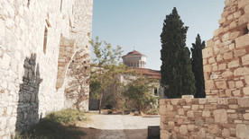 希腊古城堡的庭院