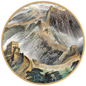 圆形长城装饰画圆形山水长城画