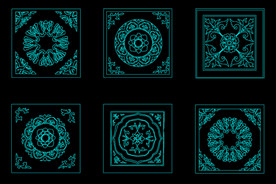 CAD 图库 精描 方形地毯1