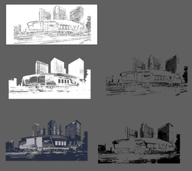 河北 石家庄 万象城矢量线稿