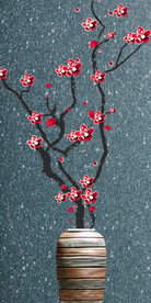 抽象花瓶花玄关背景墙