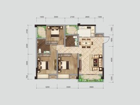 高端地产彩色户型图