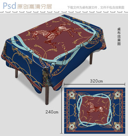 欧式宫廷奔马古典花纹桌布花纹