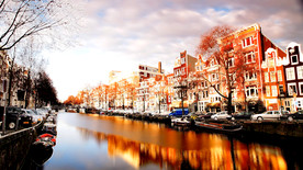 阿姆斯特丹的运河和街景