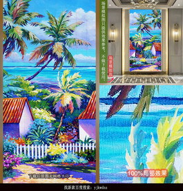 地中海抽象风景油画